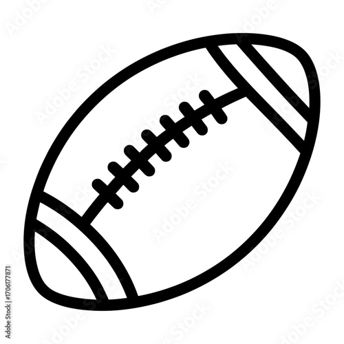 Simple Black and White American Football Illustration for Sports Enthusiasts and Graphic Design Projects ideal for web content