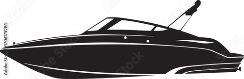 boat silhouette on white background