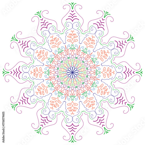 Colourful and beautiful unique design mandala Design.