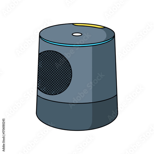 A modern, sleek speaker design showcasing innovative technology in a minimalist style