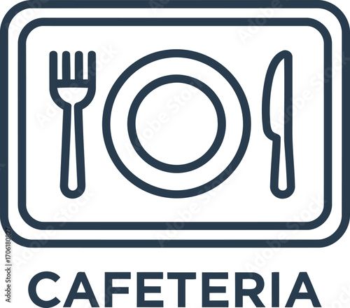 Simple cafeteria tray icon, perfect for restaurant or food service websites.
