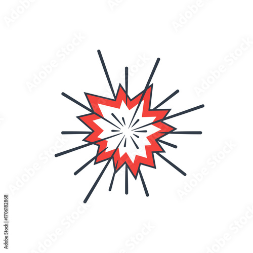 Colorful explosion graphic with dynamic lines, symbolizing energy and excitement