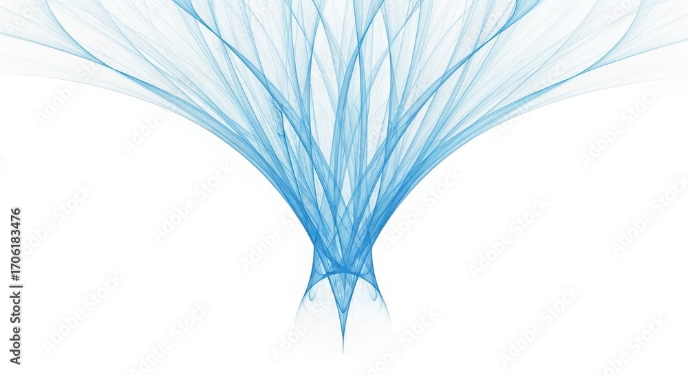 Obraz premium Abstract blue fractal design with flowing lines