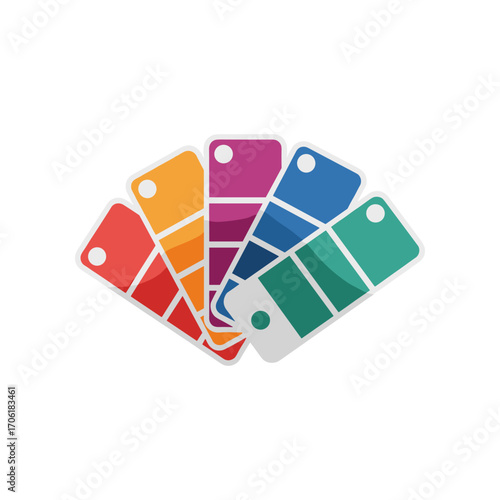 Colorful palette of paint swatches showcasing various hues for design inspiration