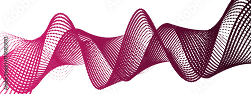 Abstract dynamic and flowing background with soft turquoise-pink waveforms and dotted halftone elements. Aesthetic is futuristic, minimalistic, and technology-inspired, ideal for science, digital,