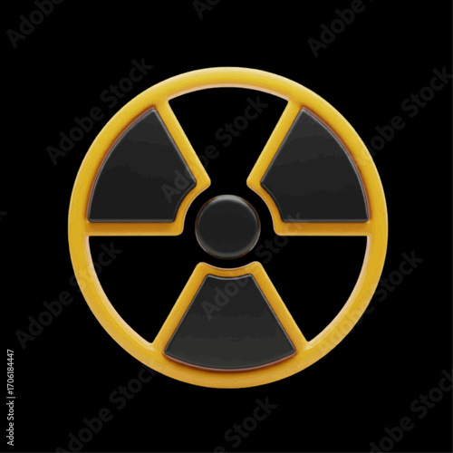 Radioactive symbol warning sign icon illustration, hazard and danger symbol