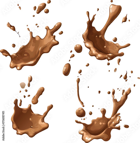 chocolate splash isolated on white