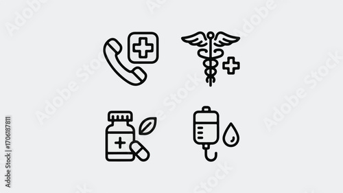Healthcare symbols medical icons cross