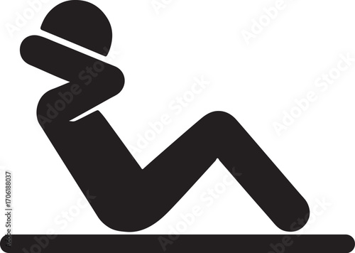 Exercise mat silhouette icon vector, fitness and yoga symbol design for workout, stretching, and health.