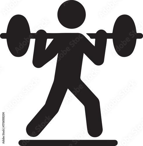 Fitness silhouette icon vector, health and exercise symbol design for workout, gym, and lifestyle.