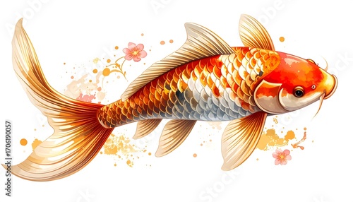 Ornate koi fish illustration (1)