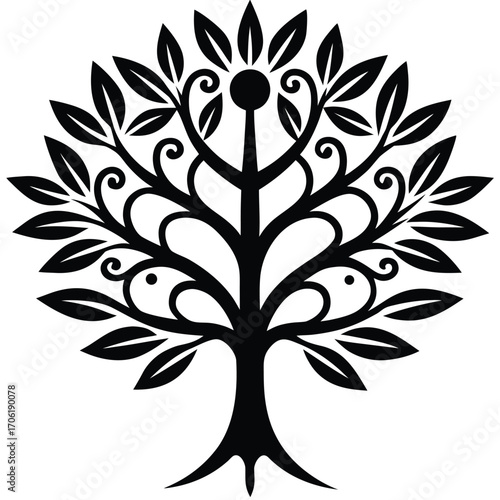 healing wellness tree of life design isolated on white background