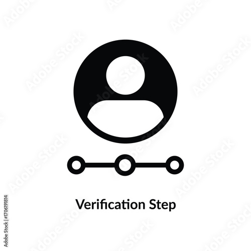 Profile Verification Step Icon. User Account Verification Vector. Step-by-Step Identity Check Illustration.