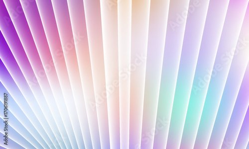 Ribbed background glass with hologram gradient blue color and rainbow effect. Abstract foil light with iridescent pink metal silver line and wall. Holographic texture with diamond purple chrome glow