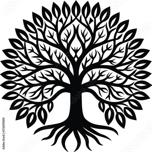 mandala tree of life illustration isolated on white background