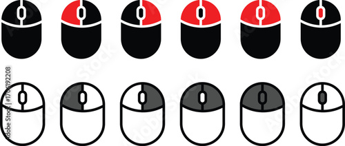 Mouse button click icon set vector.