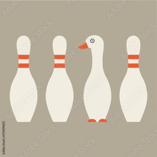 bowling pins and ball illustration