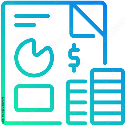 financial statements gradient line icon