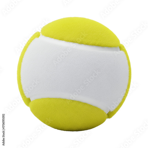 Yellow and White Tennis Ball Isolated on Black Background Sport Equipment Fitness Activity Concept