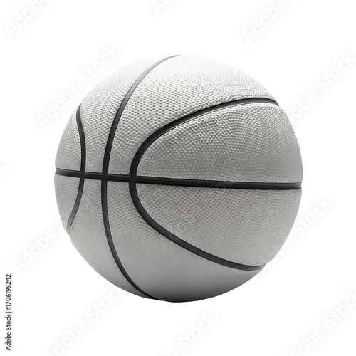 White Basketball on Black Background Sport Equipment Training Fitness Game Competition Athletic Activity