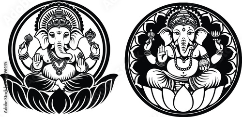 Lord ganesh vector illustration various collection