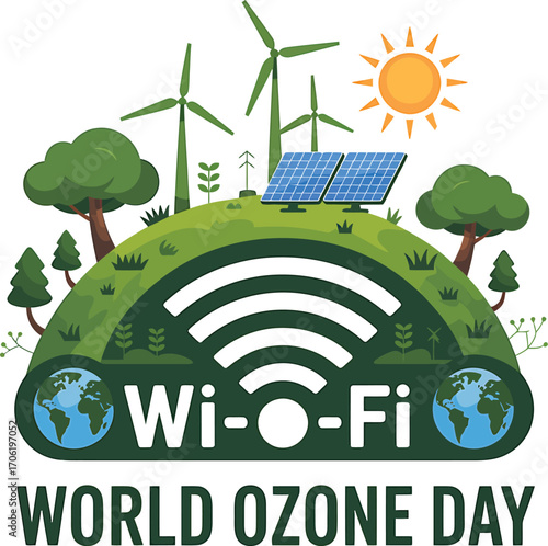 World Ozone Day celebrates green energy with solar panels and wind turbines