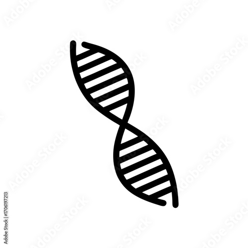 Illustration of dna strand on transparent background silhouette
