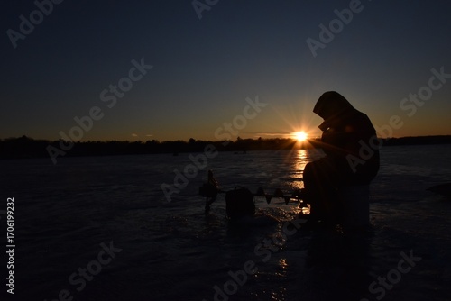 Ice fishing on Wolf Lake 