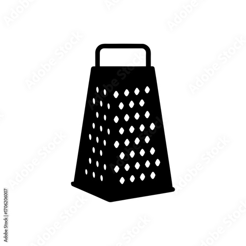 Silhouette of a grater on transparent background