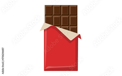 Delicious dark chocolate bar with red wrapper tempting sweet tooth and satisfying cravings perfect treat for chocolate lovers