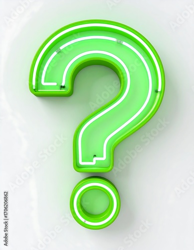 Neon green question mark