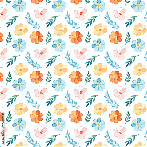 Floral Watercolor Seamless Pattern