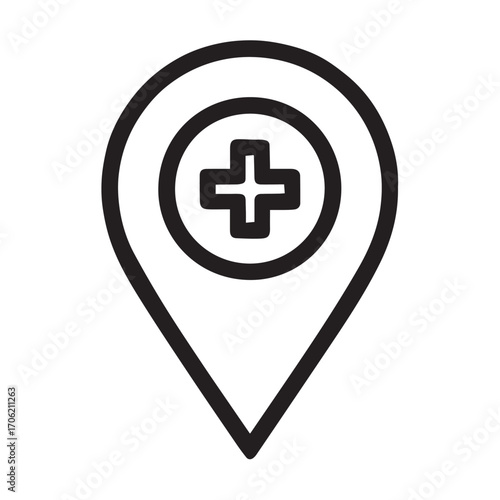 "Location with medical cross"