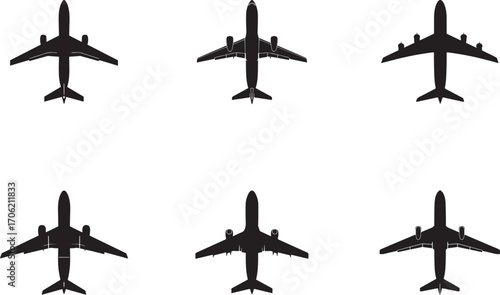 airplan silhouette on white background
