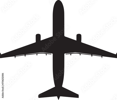airplan silhouette on white background