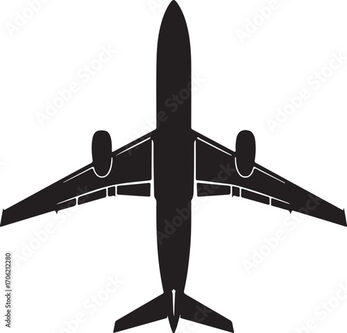 airplan silhouette on white background