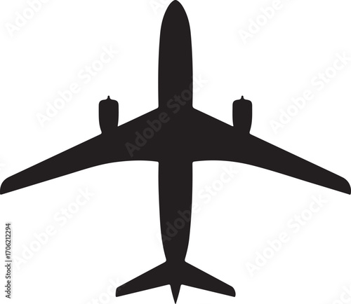 airplan silhouette on white background