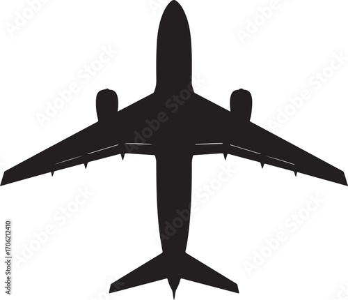 airplan silhouette on white background