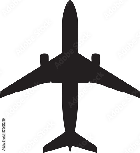 airplan silhouette on white background