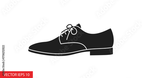 Silhouette illustration of a classic men's leather dress shoe with laces, shown in profile on a white background.