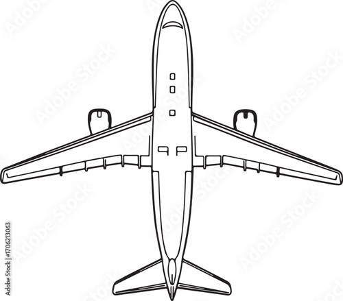 airplan silhouette on white background
