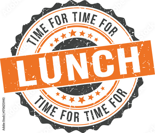 Time For Lunch Rubber Stamp Seal On White Background