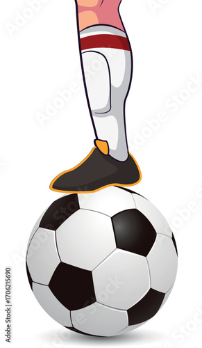 soccer ball, Football isolated on white Background, leather soccer ball, Soccer ball illustration for the web 