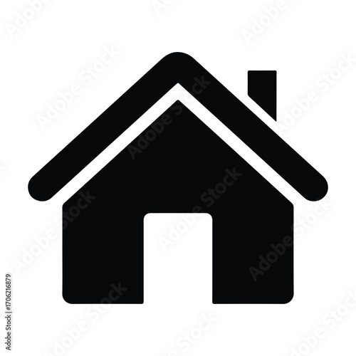 Home icon on white background, Modern home icon with clean lines, house icon on a white background