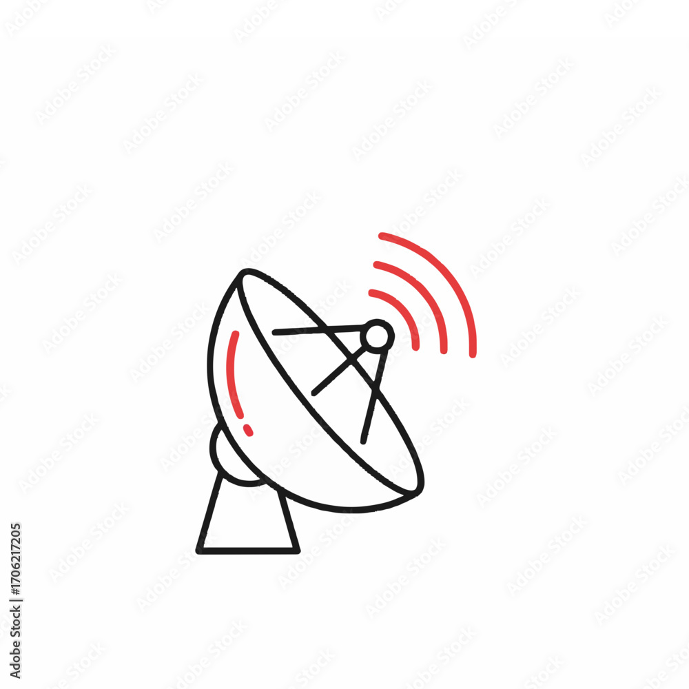 Fototapeta premium Medium Satellite Dish Icon.generative ai
