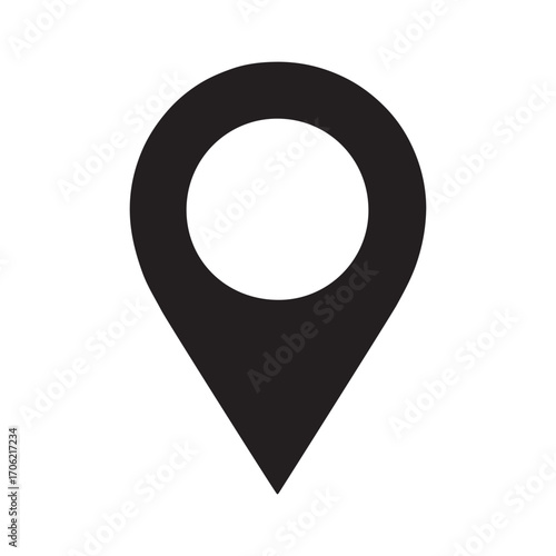 A clean and versatile icon representing a location pin, suitable for maps, navigation apps, and geographic information systems.