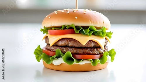 hamburger with white background