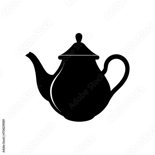 Silhouette of a teapot art on transparent background
