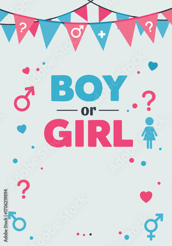 Vector illustration gender reveal party boy or girl
