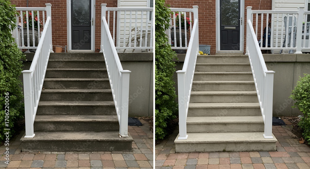 Fototapeta premium House steps cleaning comparison